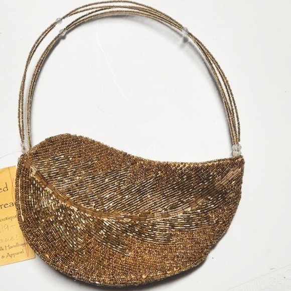 New Beaded leaf mini purse / handbag - Picture 1 of 5